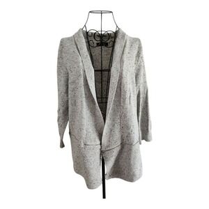 Ivanka Trump Grey Speckled Knit Zipper Cardigan Sweater IV1WSA30 Neutral designr